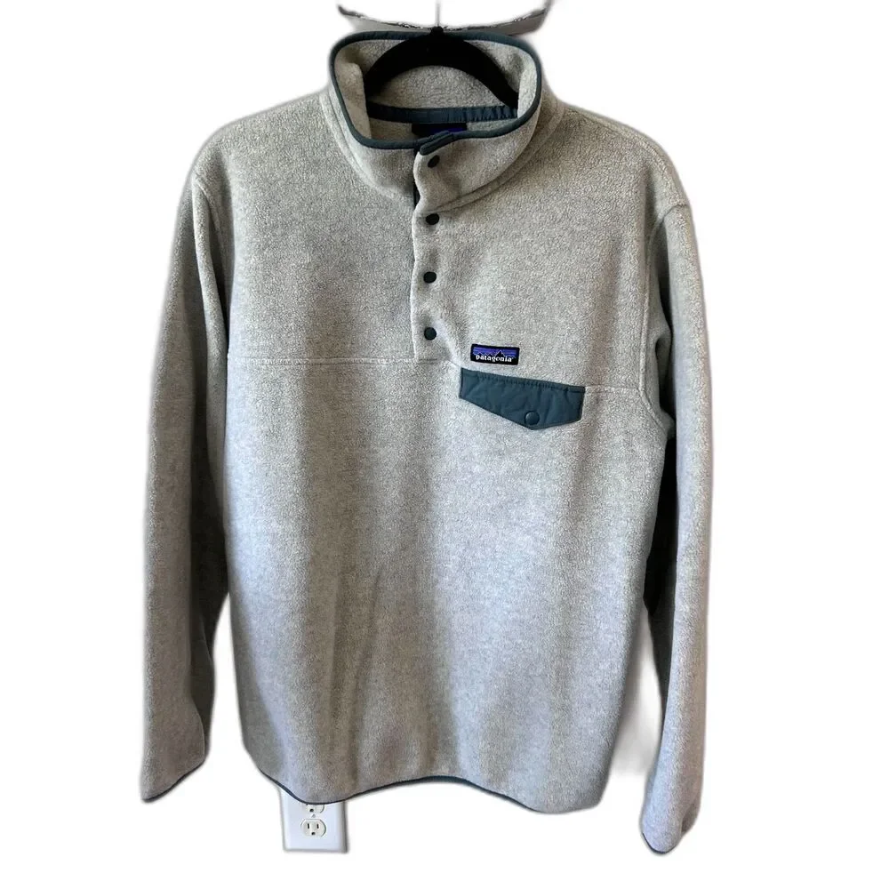 Patagonia Synchilla Snap-T Fleece Pullover Size XL Oatmeal Heather Pastel Salvia - Picture 4 of 12
